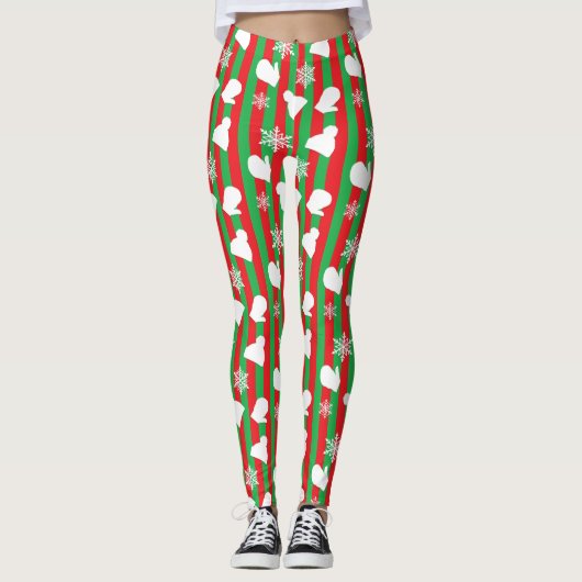 Kerstmis, Pet van de winter, witte sneeuwvlokken Leggings (Voorkant)
