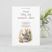 Kerstmis Peter konijn Verjaardagsfeestje Kaart (Staand voorkant)