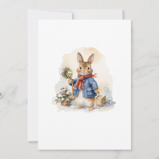 Kerstmis Peter konijn Verjaardagsfeestje Kaart (Achterkant)