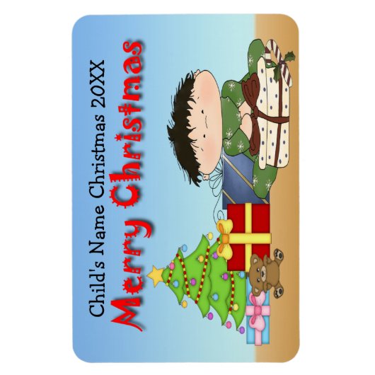 Kerstmis peuter jongen flex magneten (Verticaal)