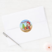 Kerstmis peuter meisje ronde Stickers (Envelop)