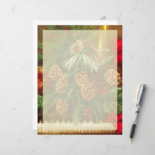 Kerstmis piano briefpapier