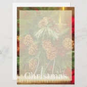 Kerstmis piano briefpapier feestdagenkaart (Voorkant / Achterkant)