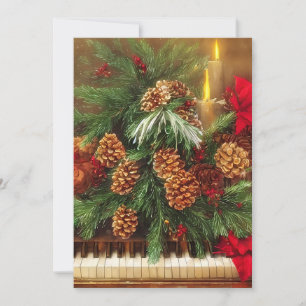Kerstmis piano budget mini feestdagenkaart