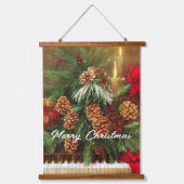 Kerstmis piano  hangend wandkleed (Voorkant)