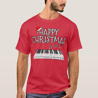 Kerstmis Piano Pianist Muzikant Santa Hat Xmas 20 T-shirt