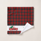 Kerstmis pick-up en boom Bad Handdoek Set (Wasdoekje)