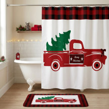 Kerstmis pick-up en boom badmat