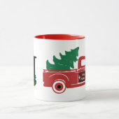 Kerstmis pick-up en boommonogram mok (Midden)
