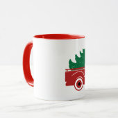 Kerstmis pick-up en kerstboom mok (Voorkant links)