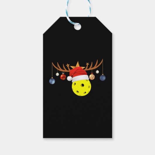 Kerstmis Pickleball 0 Cadeaulabel (Voorkant)