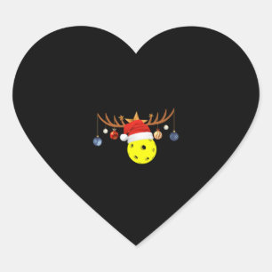 Kerstmis Pickleball 0 Hart Sticker