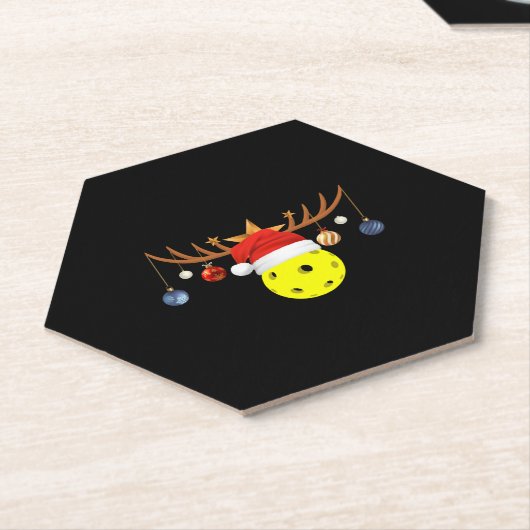 Kerstmis Pickleball 0 Kartonnen Onderzetters (Schuin)