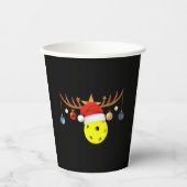 Kerstmis Pickleball 0 Papieren Bekers (Voorkant)