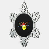 Kerstmis Pickleball 0 Tin Sneeuwvlok Ornament (Rechts)