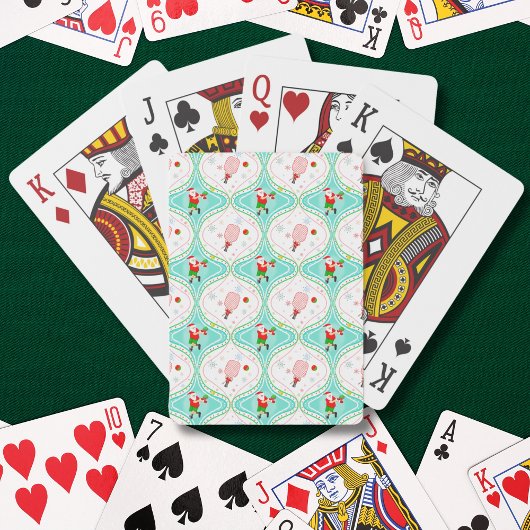 Kerstmis Pickleball Ogee Patroon Sinterklaas Pokerkaarten