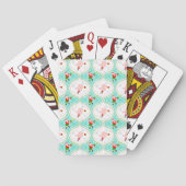 Kerstmis Pickleball Ogee Patroon Sinterklaas Pokerkaarten (Achterkant)