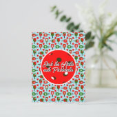 Kerstmis Pickleball Red Green Blue Snowflakes Briefkaart (Staand voorkant)