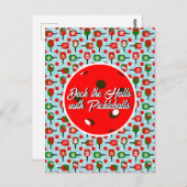 Kerstmis Pickleball Red Green Blue Snowflakes Briefkaart (Voorkant / Achterkant)