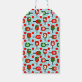 Kerstmis Pickleball Red Green Blue Snowflakes Cadeaulabel (Voorkant)