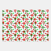 Kerstmis Pickleball Red Green Blue Snowflakes Inpakpapier Vel (Voorkant 2)