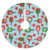 Kerstmis Pickleball Red Green Blue Snowflakes Kerstboom Rok (Voorkant)