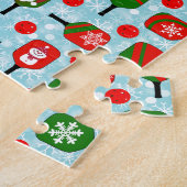 Kerstmis Pickleball Red Green Blue Snowflakes Legpuzzel (Zijkant)