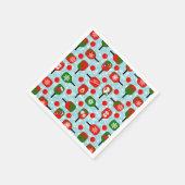 Kerstmis Pickleball Red Green Blue Snowflakes Servet (Hoek)