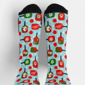 Kerstmis Pickleball Red Green Blue Snowflakes Sokken (Top)