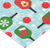 Kerstmis Pickleball Red Green Blue Snowflakes Tafelkleed (Gekanteld)
