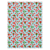Kerstmis Pickleball Red Green Blue Snowflakes Tafelkleed (Voorkant)