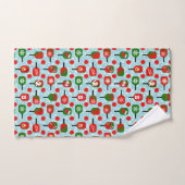 Kerstmis Pickleball Red Green Snowflakes Blue Bad Handdoek (Handdoek)