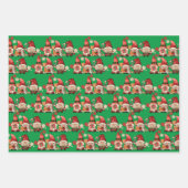 Kerstmis Pickleball | Retro feestelijke kabouters Inpakpapier Vel (Voorkant 3)