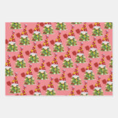 Kerstmis Pickleball | Retro feestelijke kabouters Inpakpapier Vel (Voorkant)