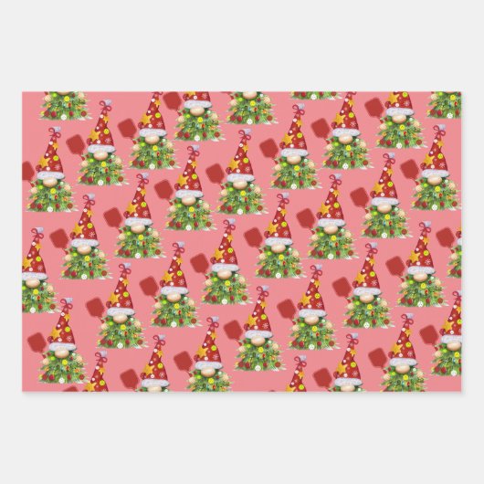 Kerstmis Pickleball | Retro feestelijke kabouters Inpakpapier Vel (Voorkant)