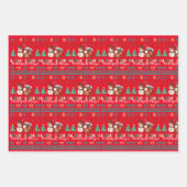 Kerstmis Pickleball | Retro Hot Coco Lelijke trui Inpakpapier Vel (Voorkant 3)