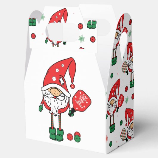 Kerstmis pickleball Santa gable Bedankdoosjes (Geopend)