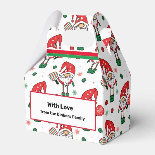 Kerstmis pickleball Santa gable Favor Box Bedankdoosjes (Achterkant)