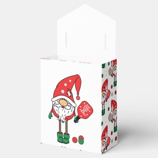 Kerstmis pickleball Santa tent Favor Box Bedankdoosjes (Geopend)
