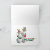 Kerstmis Pickleball sneeuwman partner Kaart (Binnen)