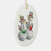 Kerstmis Pickleball Snowmen Keramisch Ornament (Rechts)