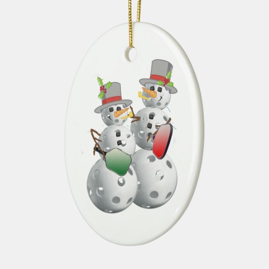 Kerstmis Pickleball Snowmen Keramisch Ornament (Links)