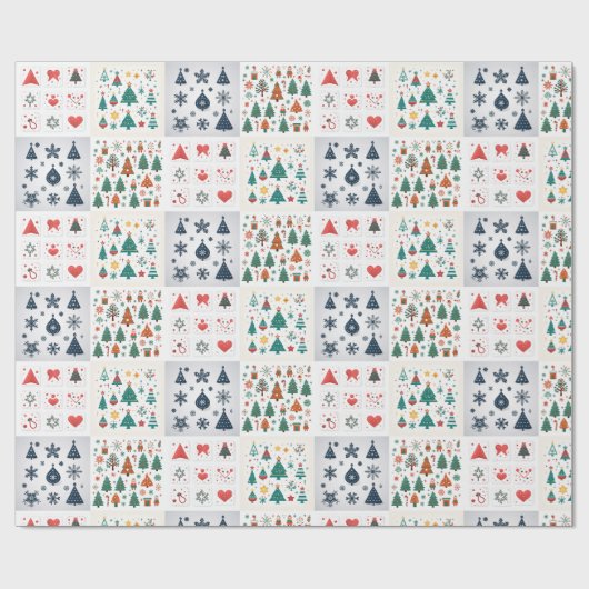 Kerstmis pictogrammen cadeaupapier (Vlak)