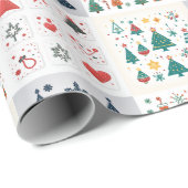 Kerstmis pictogrammen cadeaupapier (Rol Hoek)