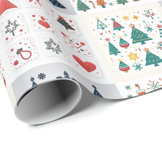 Kerstmis pictogrammen cadeaupapier (Rol Hoek)