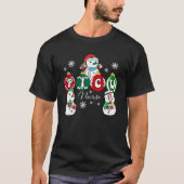 Kerstmis PICU Verpleegster Snowman Pediatrische IC T-shirt (Voorkant)