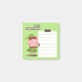 Kerstmis-pig Elf Post-It Notes (Voorkant)
