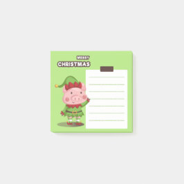 Kerstmis-pig Elf Post-It Notes