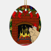 Kerstmis-pig Keramisch Ornament (Rechts)