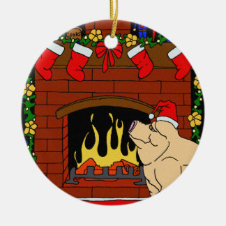 Kerstmis-pig Keramisch Ornament